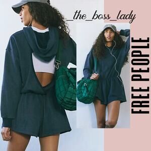 Free People romper hooded activewear cutout back onesie jumpsuit workout XS